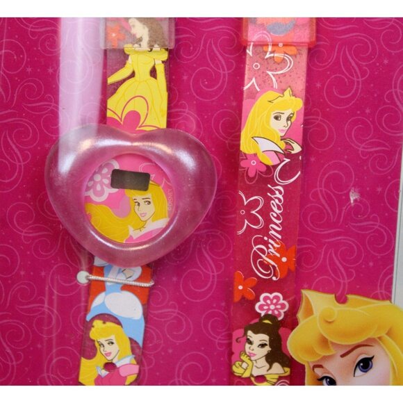 Disney Store Princess Belle Aurora Cinderella Watch Girls Kids Heart Face Band - Picture 3 of 5